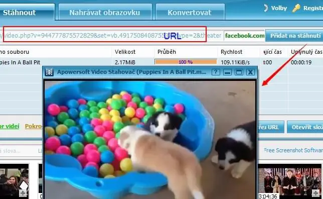 stažení videa z Facebooku