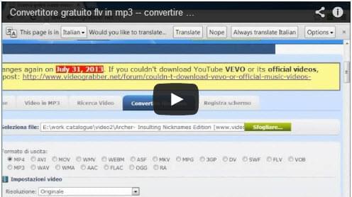 Convertire FLV in MP3