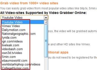 videograbber supported sites